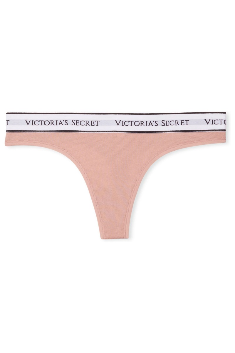 Victoria's Secret Stretch Coton Logo Knickers Bleu | TXSM-84096