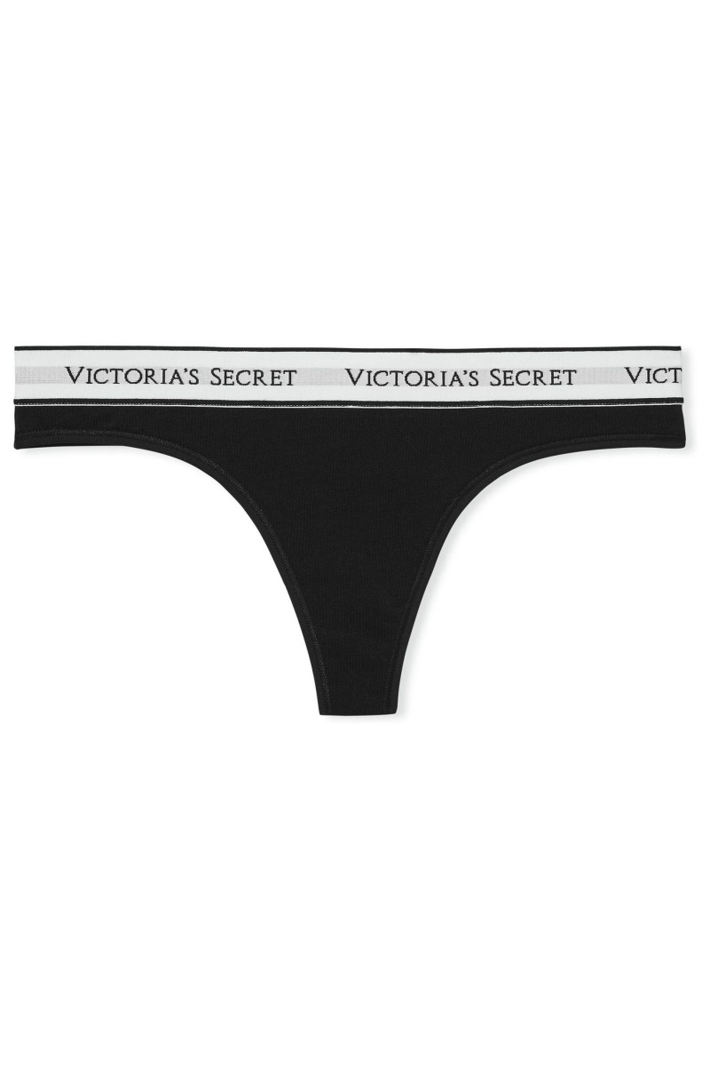 Victoria's Secret Stretch Coton Logo Knickers Bleu | SRXP-16039