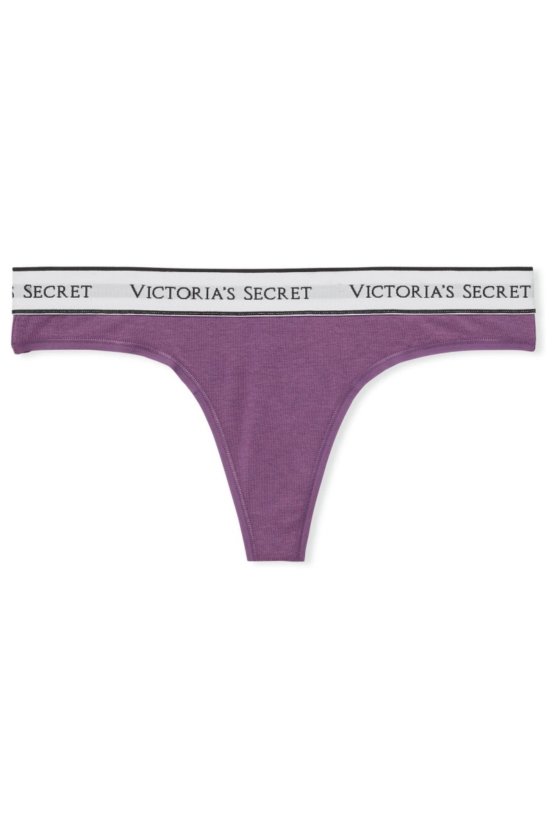 Victoria's Secret Stretch Coton Logo Knickers Violette | CFMA-48950