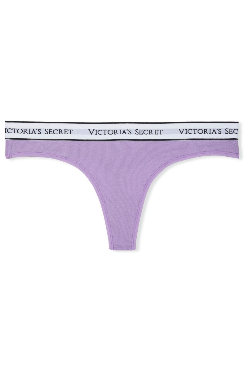 Victoria's Secret Stretch Coton Logo Knickers Violette | PXOH-58732