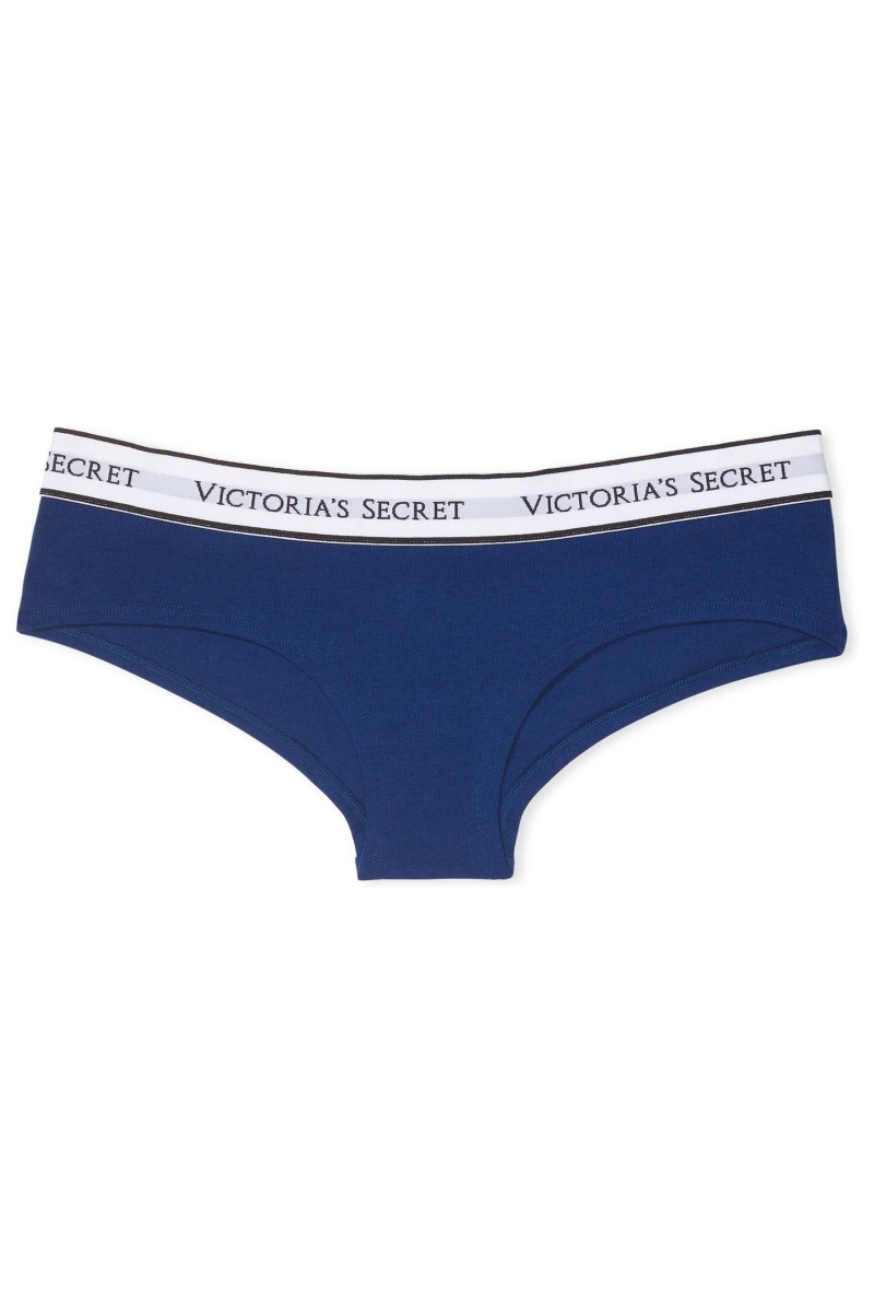 Victoria's Secret Stretch Coton Logo Knickers Bleu | NCIK-96318