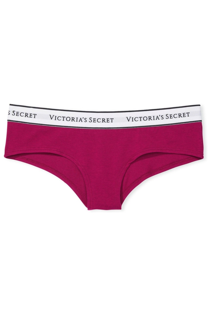 Victoria's Secret Stretch Coton Logo Knickers Bordeaux Rouge | NQXZ-92068