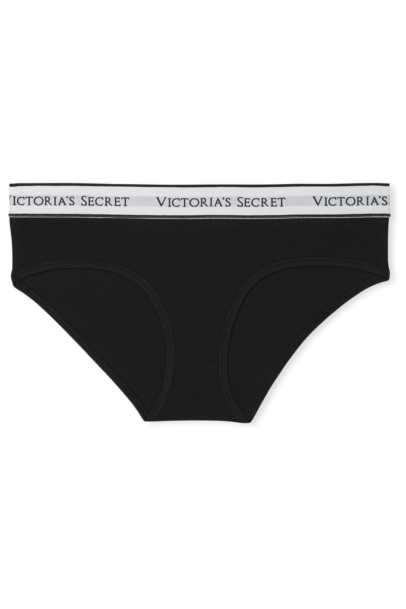 Victoria's Secret Stretch Coton Logo Knickers Noir | ABHU-19465