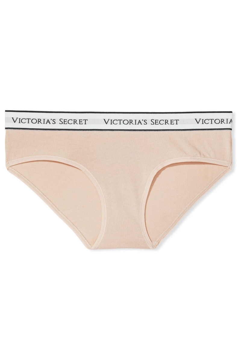 Victoria's Secret Stretch Coton Logo Knickers Champagne Nude | PTCD-59217