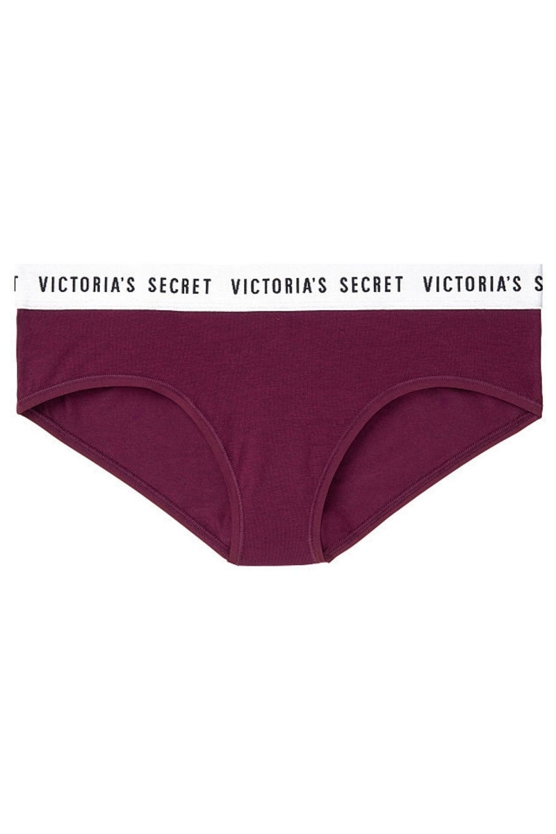 Victoria's Secret Stretch Coton Logo Knickers Bleu | FHER-91285