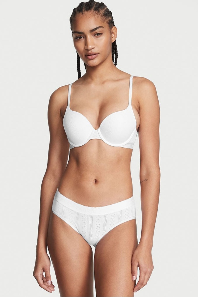 Victoria\'s Secret Stretch Coton Logo Taille Pointelle Hipster Knickers Violette | LDXY-26180