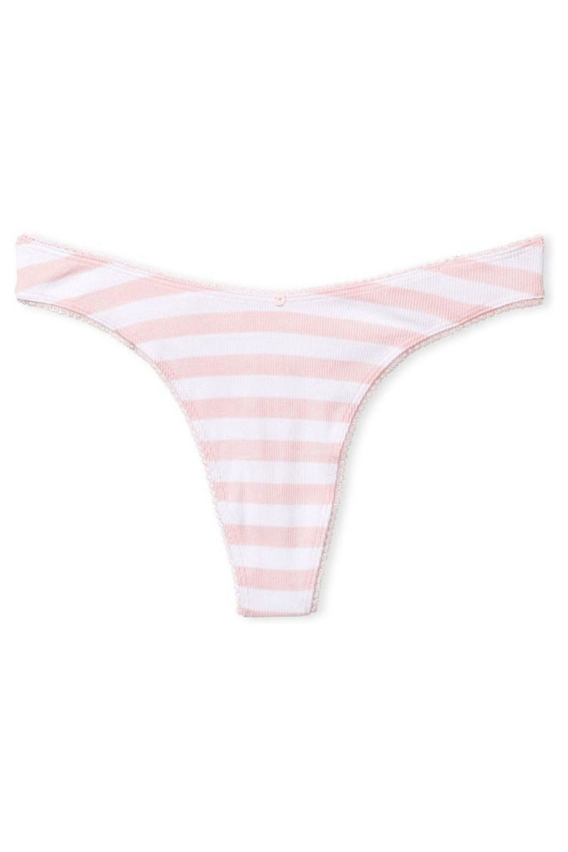 Victoria's Secret Stretch Coton Nervuré Coton High Leg Lanières Knickers Grise | IWJF-48957