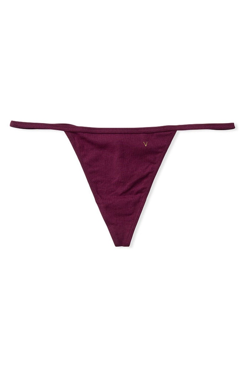 Victoria's Secret Stretch Coton Stretch Coton G String Knickers Bordeaux Violette | ZANV-20645