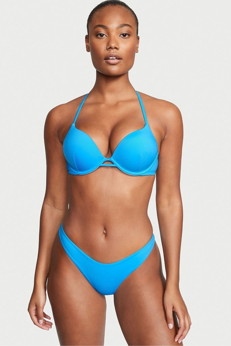 Victoria\'s Secret Swim Bikini Top Bleu | ZGBV-83945