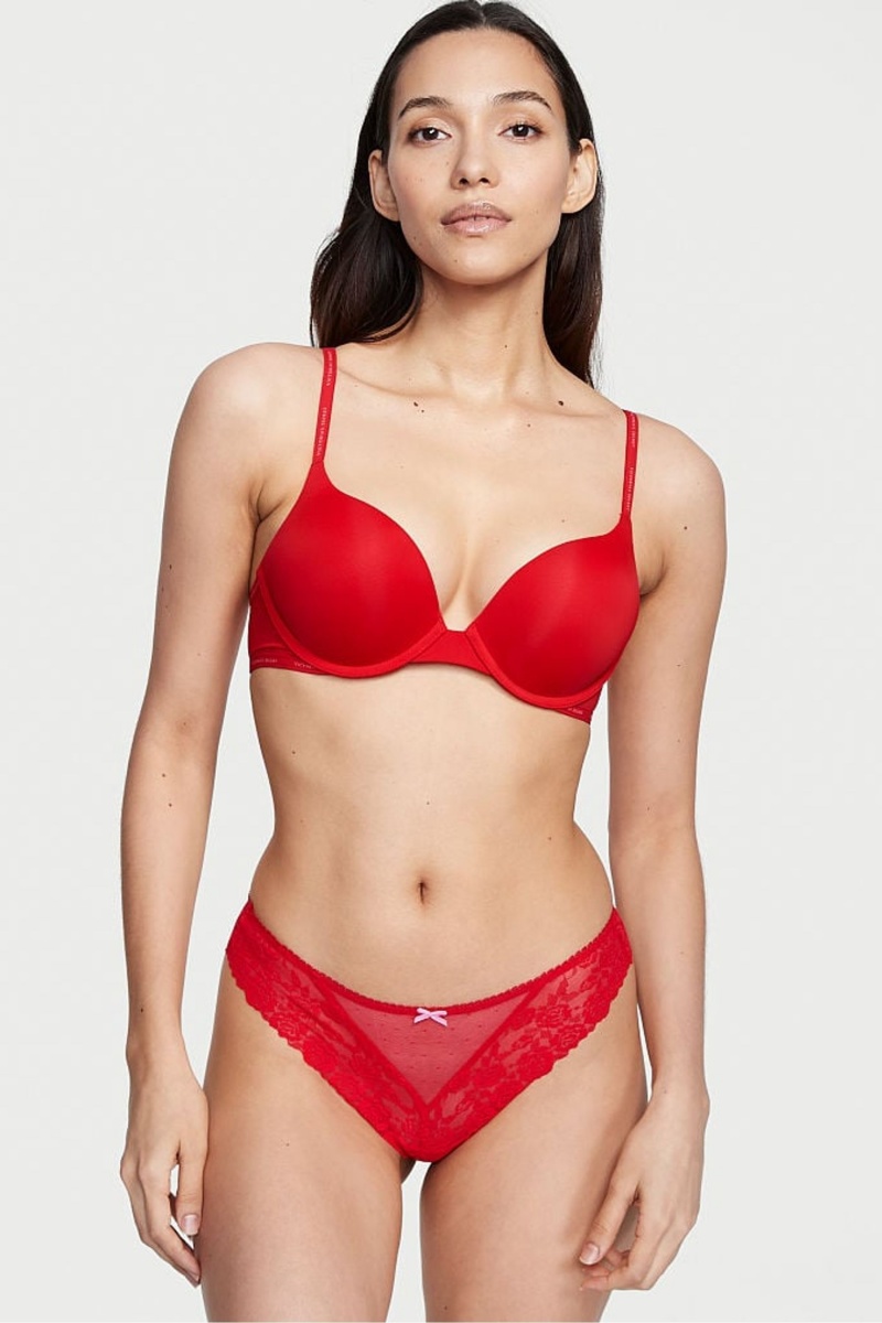 Victoria\'s Secret The Lacie Dentelle Lanières Knickers Rouge | XTAC-29468