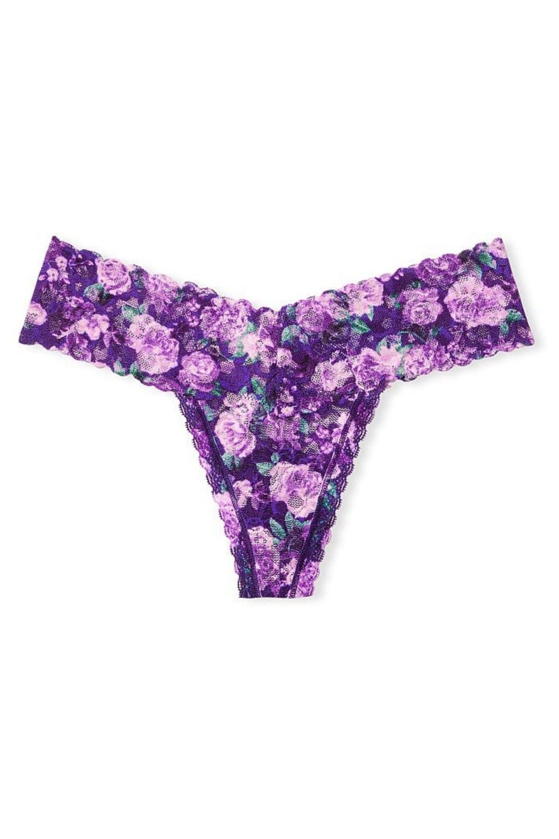 Victoria's Secret The Lacie Dentelle Lanières Knickers Violette | EBQS-57693