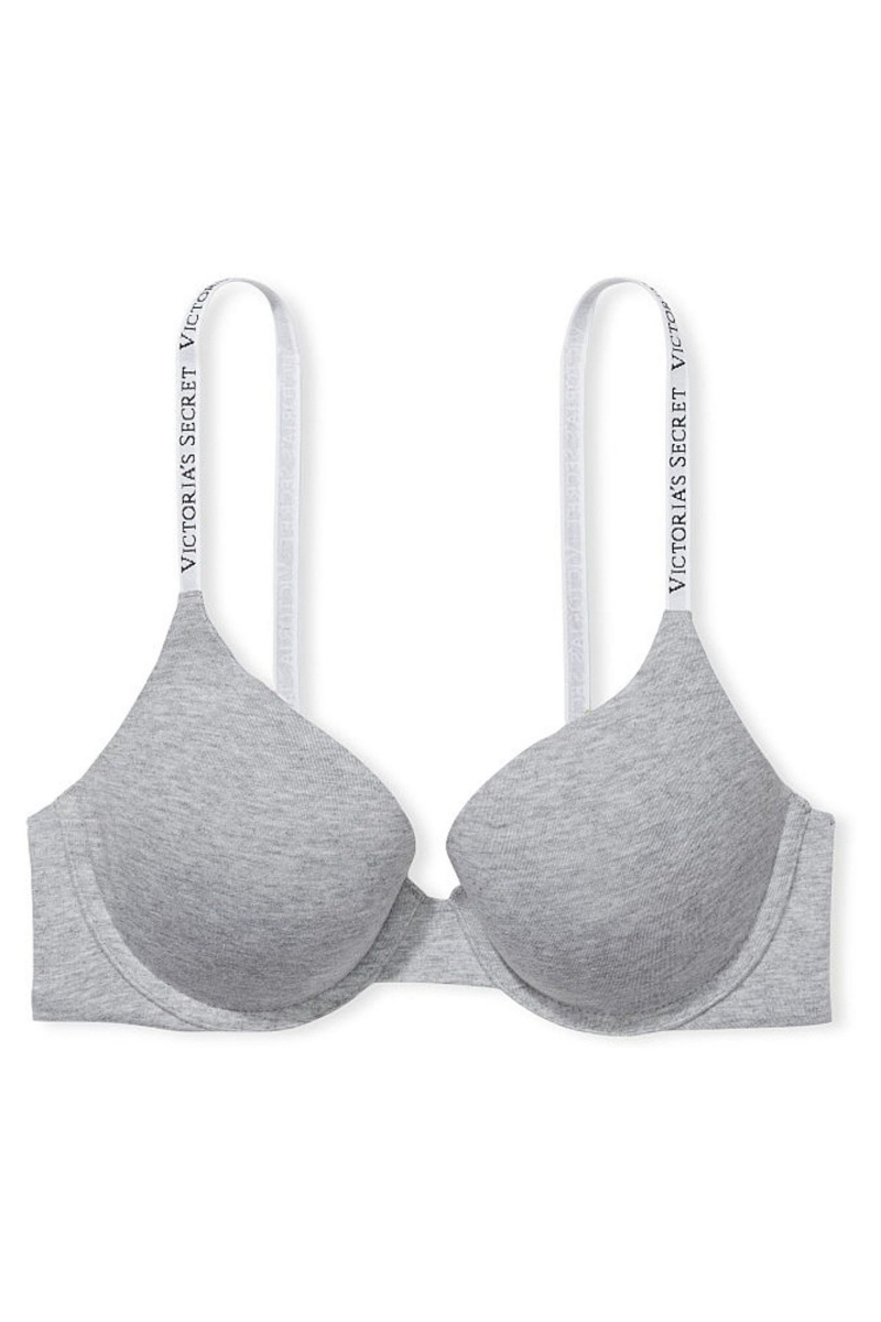 Victoria's Secret The T-Shirt Full Coverage Push Up Logo Bra Grise | GYAZ-72658