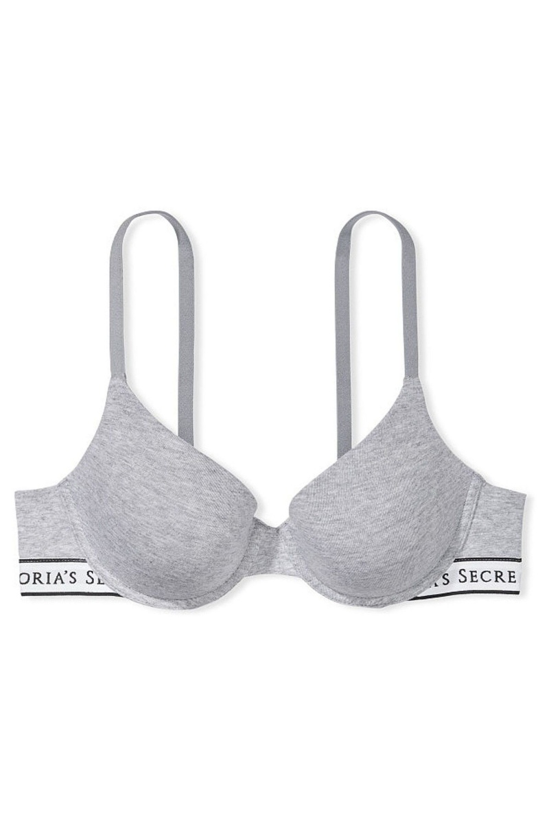 Victoria's Secret The T-Shirt Lightly Doublée Demi Logo Bra Grise | XSTP-57012