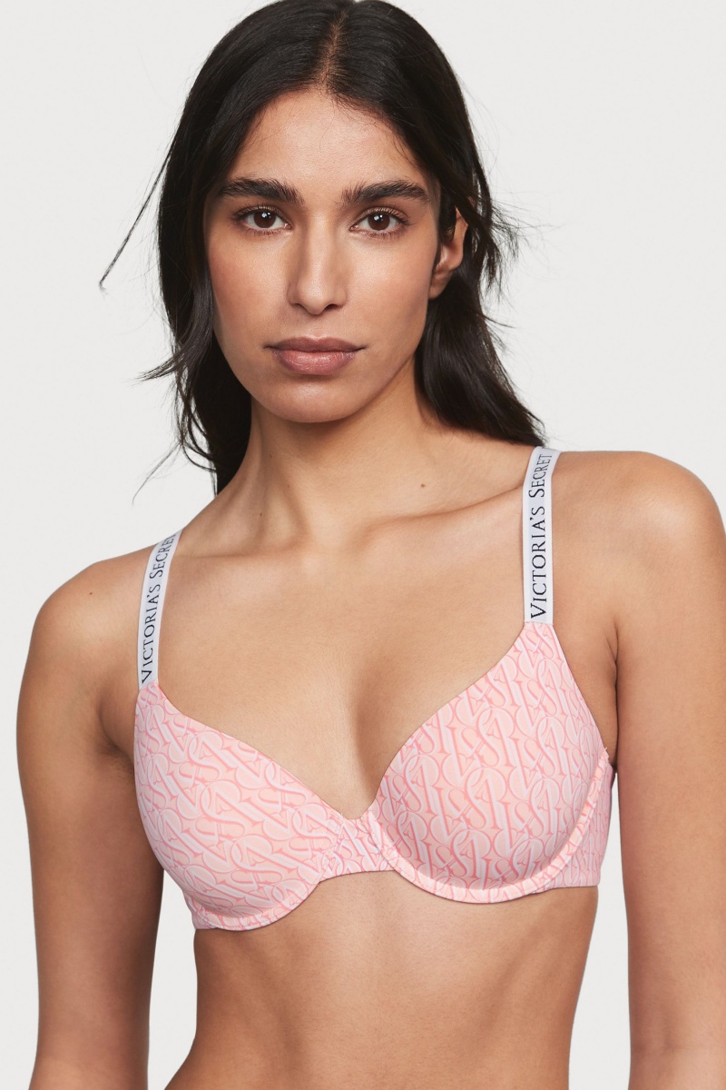 Victoria's Secret The T-Shirt Lightly Doublée Demi Logo Bra Rose | ZWNC-02849