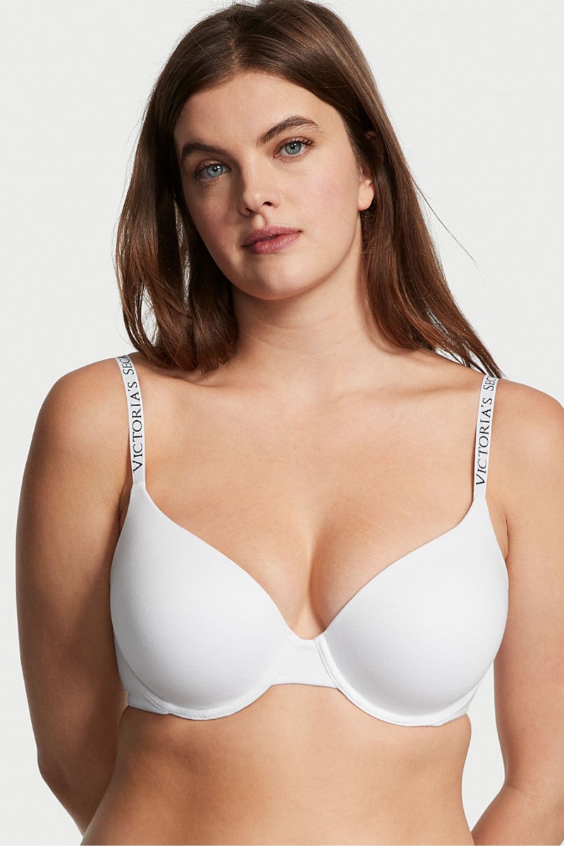 Victoria's Secret The T-Shirt Lightly Doublée Demi Logo Bra Blanche | MQHD-79064