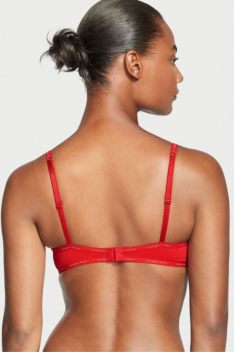 Victoria's Secret The T-Shirt Lightly Doublée Logo Brides Full Cup Bra Rouge | LHIA-10892