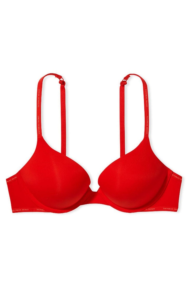 Victoria's Secret The T-Shirt Lightly Doublée Logo Brides Full Cup Bra Rouge | LHIA-10892