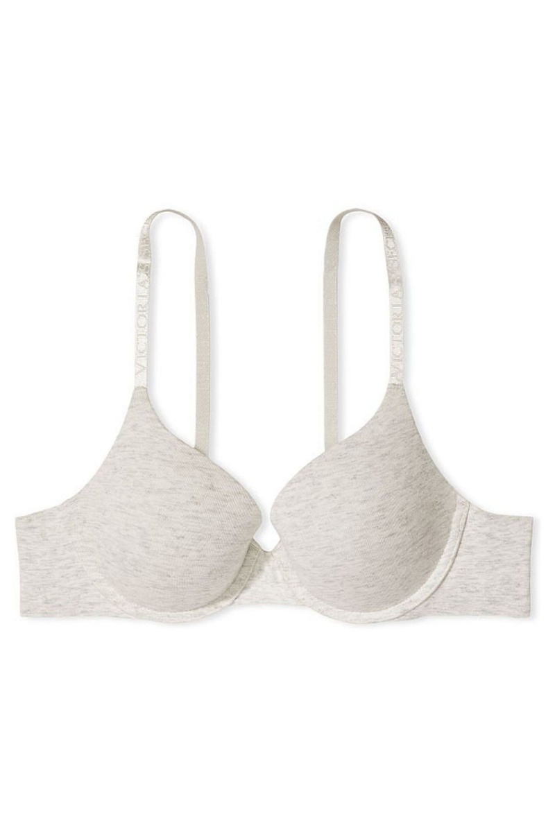 Victoria's Secret The T-Shirt Lightly Doublée Logo Brides Full Cup Bra Grise | ACBT-69301