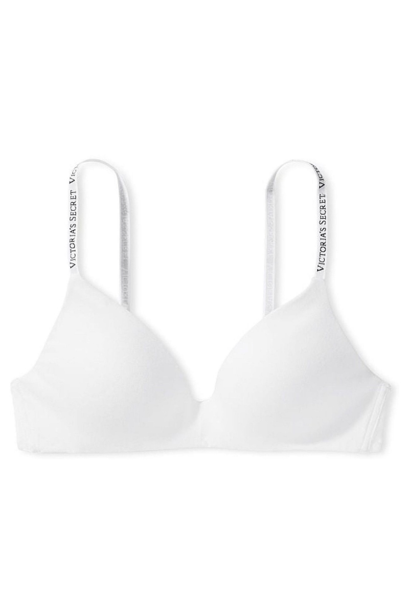 Victoria's Secret The T-Shirt Non Wired Logo T-Shirt Bra Blanche | ARNP-30596