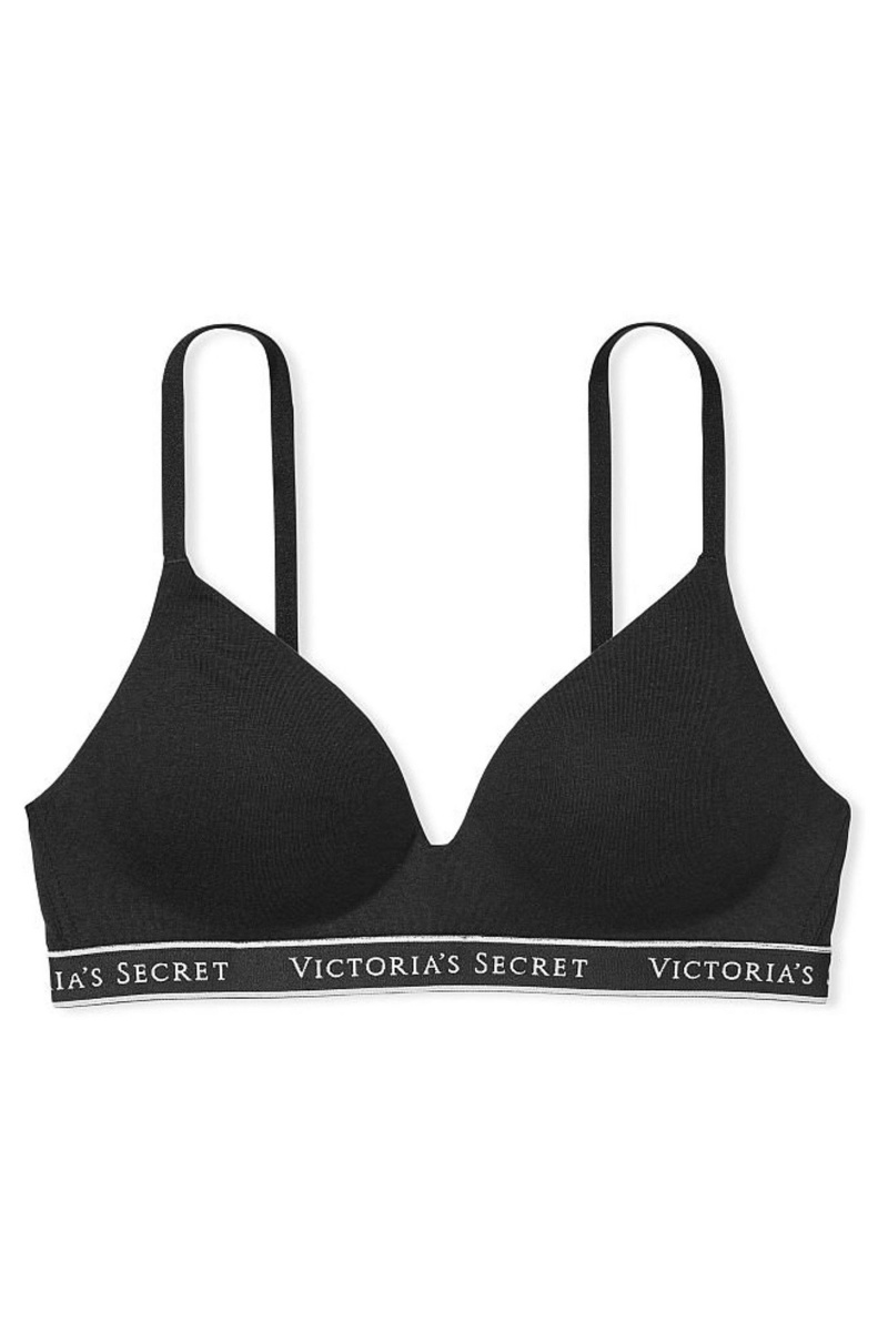 Victoria's Secret The T-Shirt Non Wired Logo T-Shirt Bra Noir | JOLT-81290