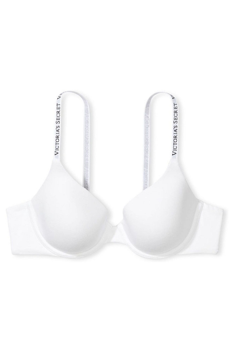 Victoria's Secret The T-Shirt Push Up Logo Brides Bra Blanche | ONMZ-65380