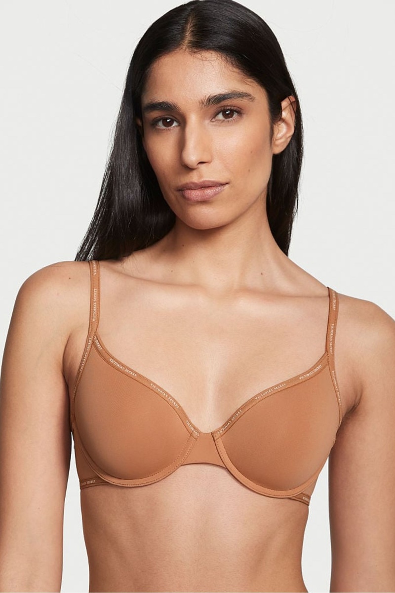 Victoria\'s Secret The T-Shirt Push Up Logo Brides Bra Honey Glow Nude | JEUD-91250