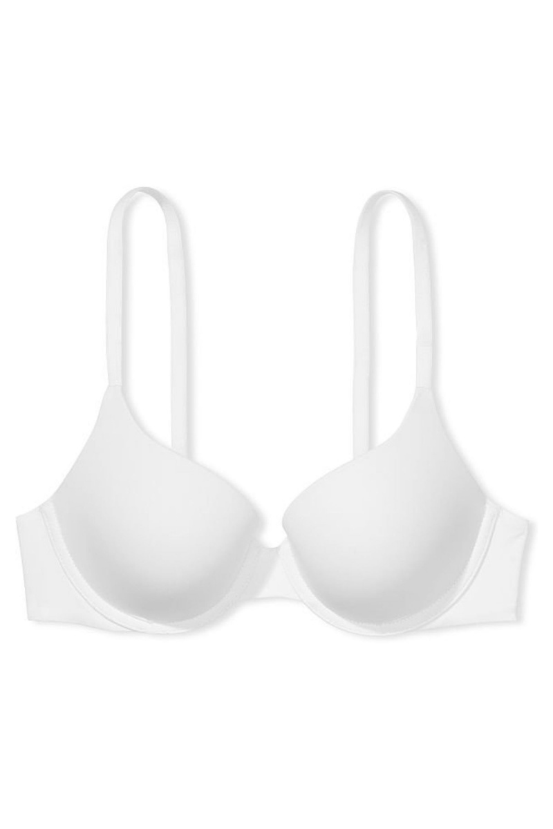 Victoria's Secret The T-Shirt Smooth Full Cup Push Up T-Shirt Bra Blanche | ZIDR-82413