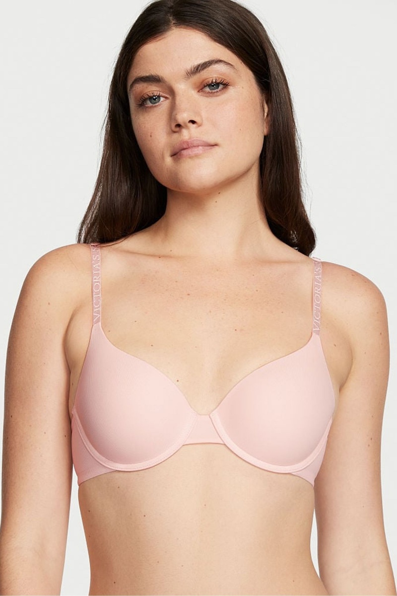 Victoria\'s Secret The T-Shirt Smooth Lightly Doublée T-Shirt Bra Rose | VIUY-64587