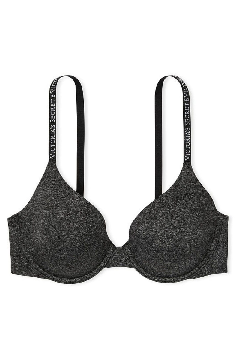 Victoria's Secret The T-Shirt Smooth Logo Brides Lightly Doublée Full Cup T-Shirt Bra Noir | MSYN-97564