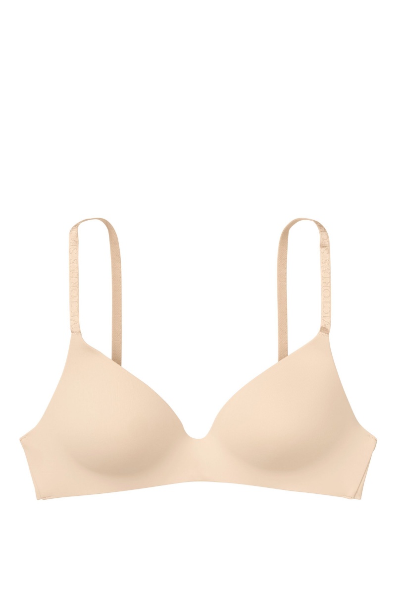 Victoria's Secret The T-Shirt Smooth Logo Brides Lightly Doublée Non Wired T-Shirt Bra Bleu | OMSA-47563