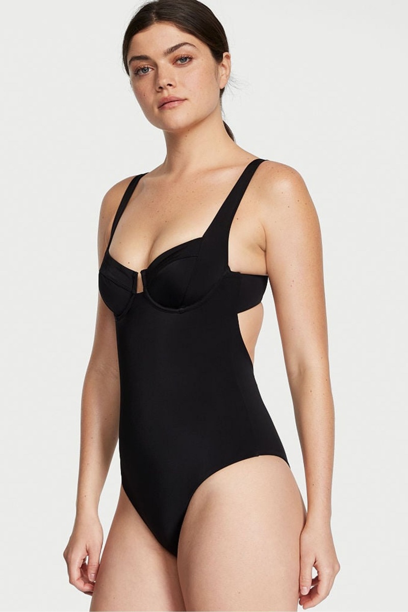 Victoria\'s Secret Tie Back Swimsuit Noir | ZXIP-19452