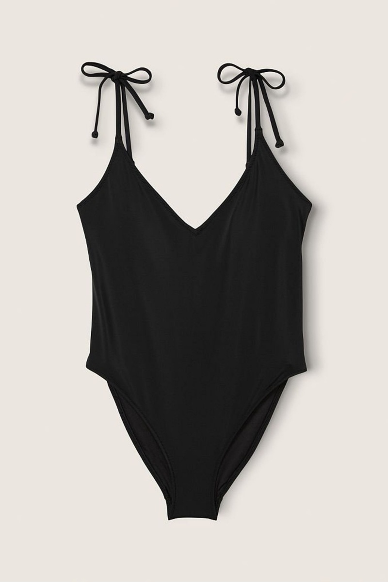 Victoria's Secret V Neck Open Back Swimsuit Noir | ZBTH-06247