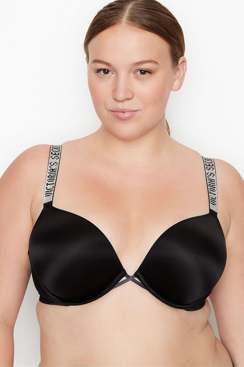 Victoria\'s Secret Very Sexy Add 2 Cups Shine Brides Smooth Push Up Bra Noir | QKLV-45796