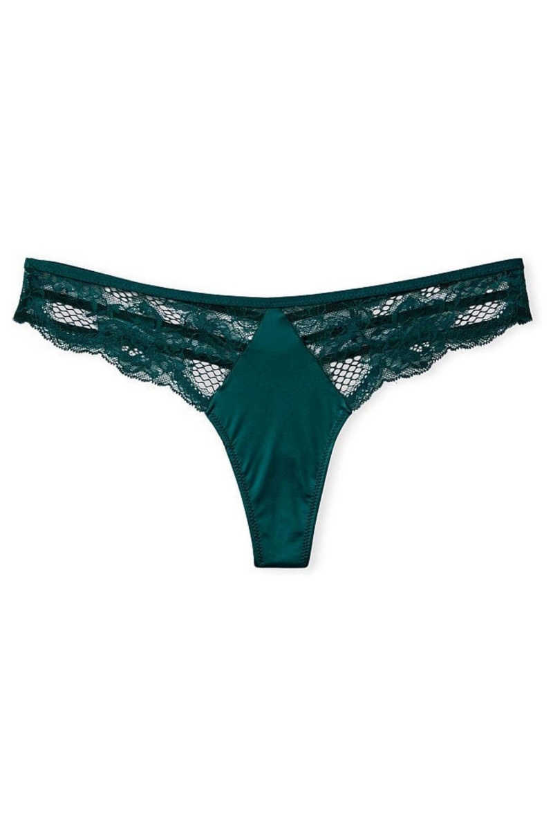 Victoria's Secret Very Sexy Dentelle Lanières Knickers Noir Vert | JYOM-12395