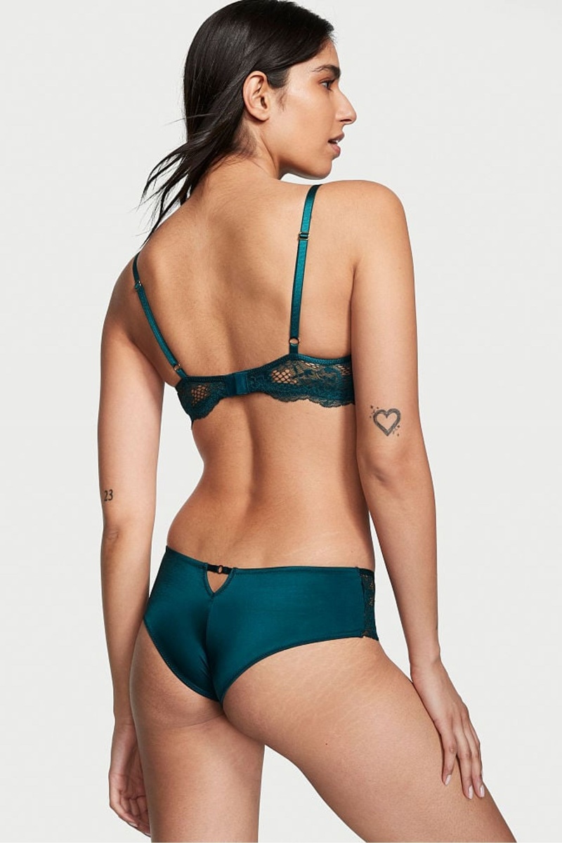 Victoria's Secret Very Sexy Dentelle Lanières Knickers Noir Vert | JFDG-75129