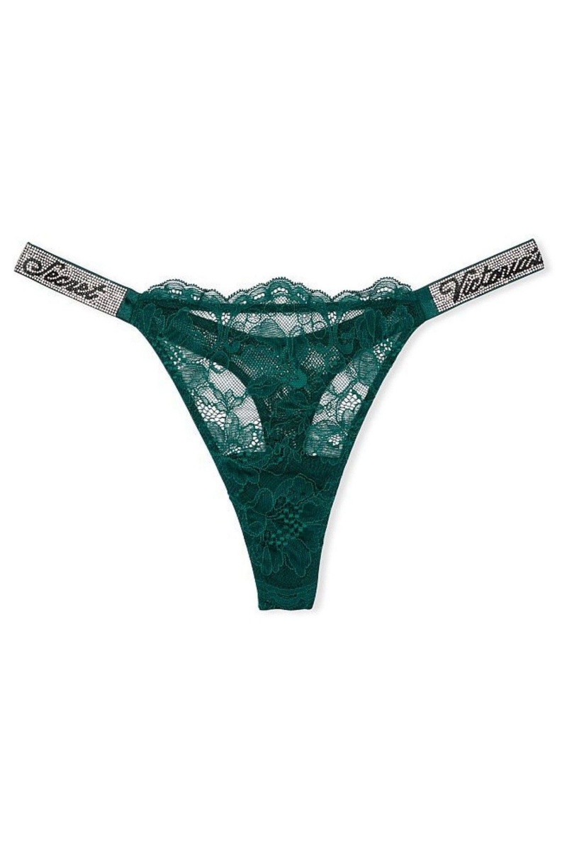 Victoria's Secret Very Sexy Dentelle Shine Brides Lanières Knickers Noir Vert | HNLI-92835