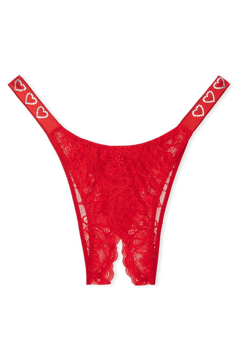 Victoria's Secret Very Sexy Dentelle Shine Brides Brazilian Knickers Rouge | FGUW-89643