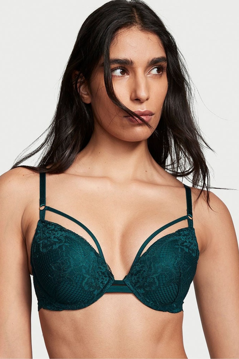 Victoria's Secret Very Sexy Lanières Fishnet Dentelle Bra Noir Vert | CUXM-49862