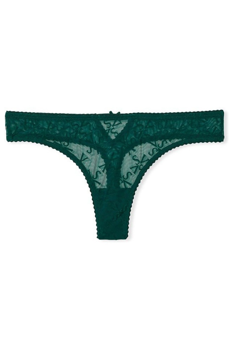 Victoria's Secret Very Sexy Logo Mesh Lanières Knickers Vert | NFOZ-15268