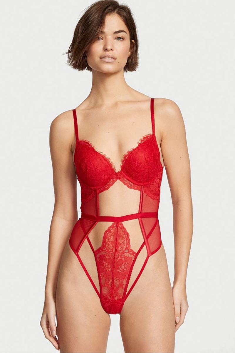 Victoria\'s Secret Very Sexy Pushup Teddy Rouge | MZAK-42108