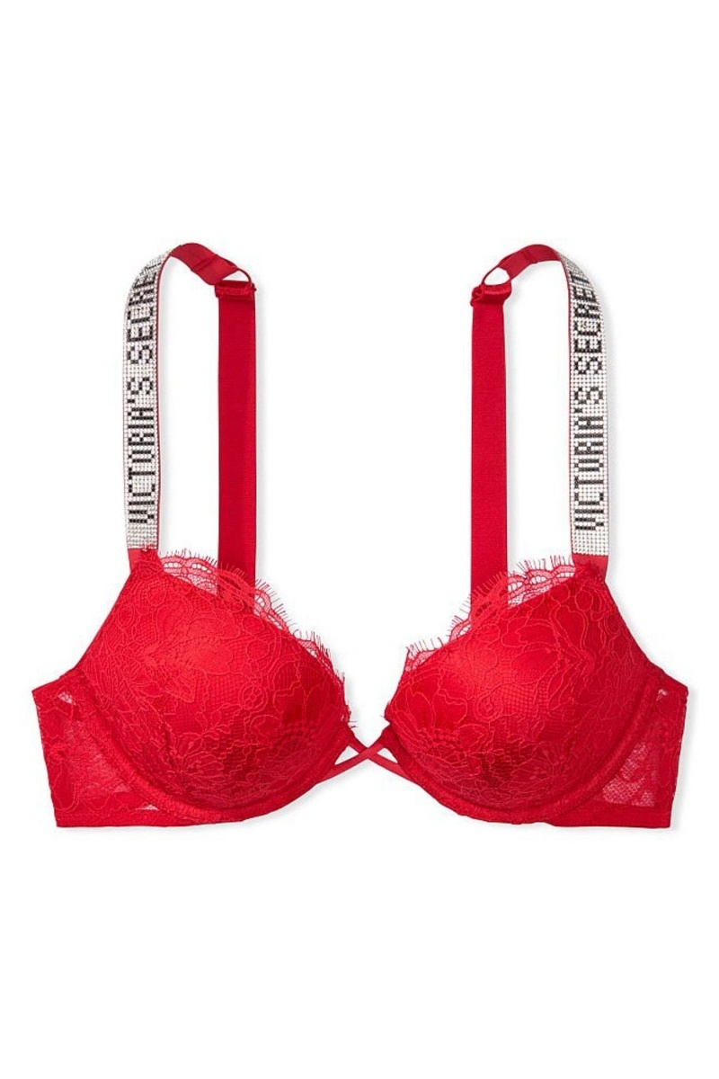 Victoria's Secret Very Sexy Shine Brides Add 2 Cups Bombshell Bra Rouge | OSKV-98564