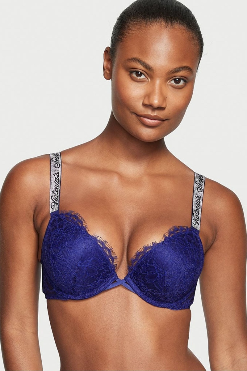 Victoria\'s Secret Very Sexy Shine Brides Add 2 Cups Bombshell Bra Bleu | MDCZ-14708