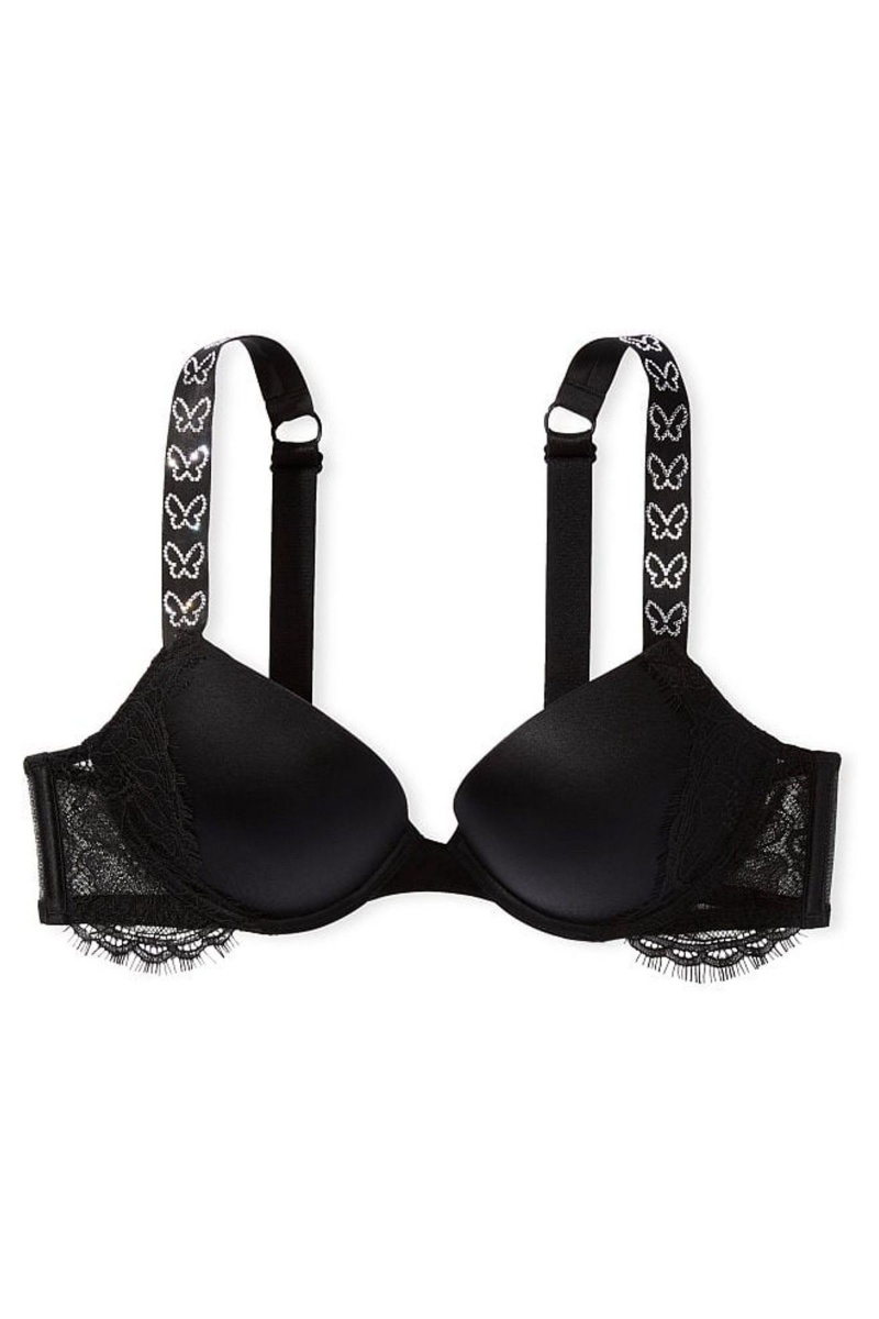 Victoria's Secret Very Sexy Shine Brides Dentelle Wing Plunge Bra Noir | YVLK-57682