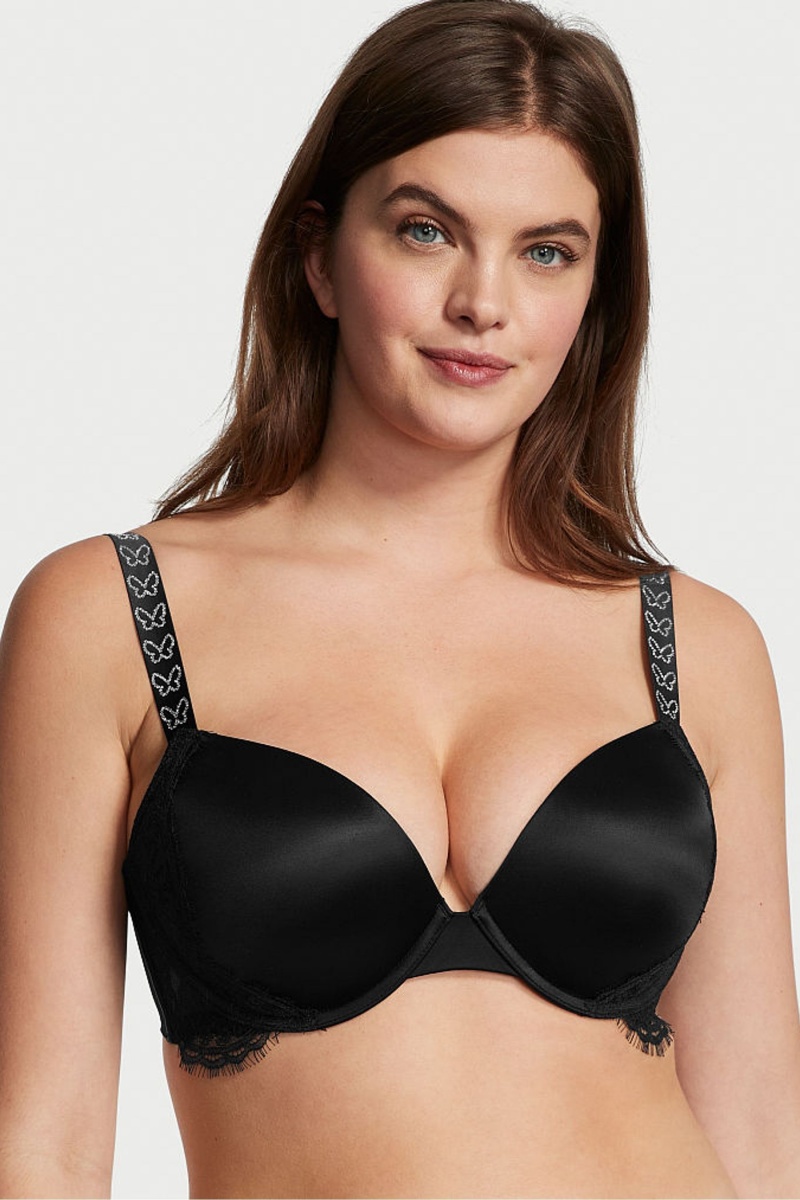 Victoria\'s Secret Very Sexy Shine Brides Dentelle Wing Plunge Bra Noir | YVLK-57682