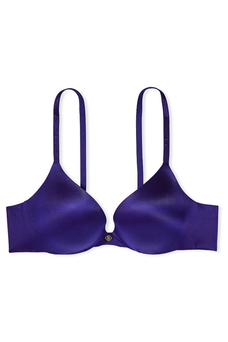 Victoria's Secret Very Sexy Smooth Non Wired Plunge Push Up Bra Bleu | MXFL-96341