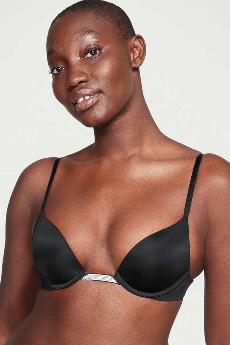 Victoria\'s Secret Very Sexy Smooth Plunge Shine Multiway Bra Noir | SHCZ-83519