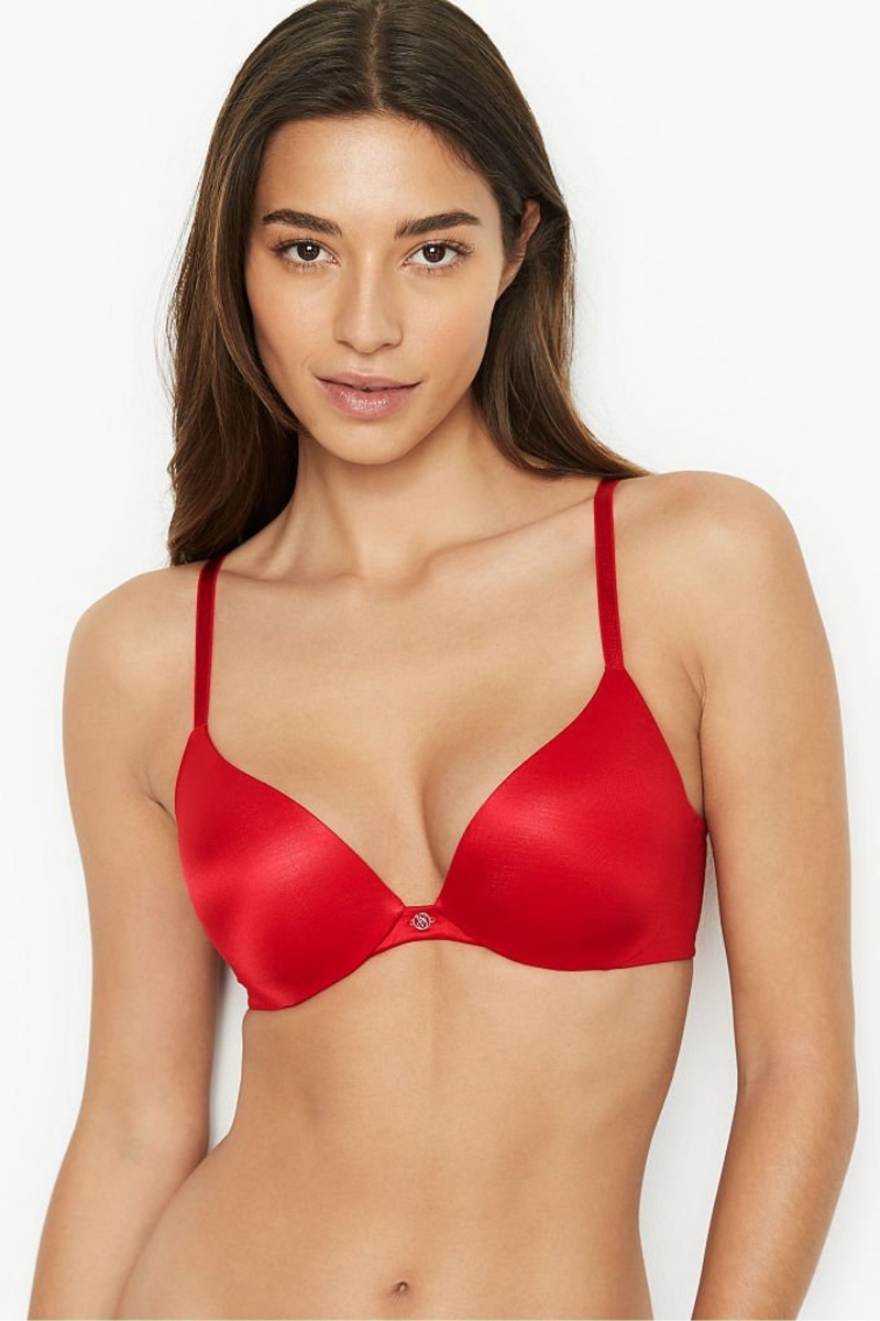 Victoria\'s Secret Very Sexy Smooth Plunge Push Up Bra Rouge | QVEC-24081