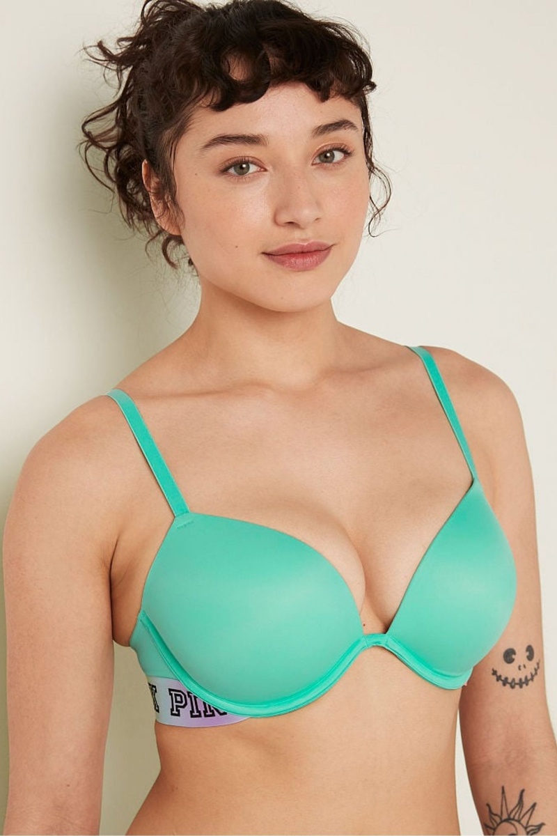 Victoria's Secret Wear Everywhere Add 2 Cups Smooth Push Up T-Shirt Bra Grise | BJAU-01694