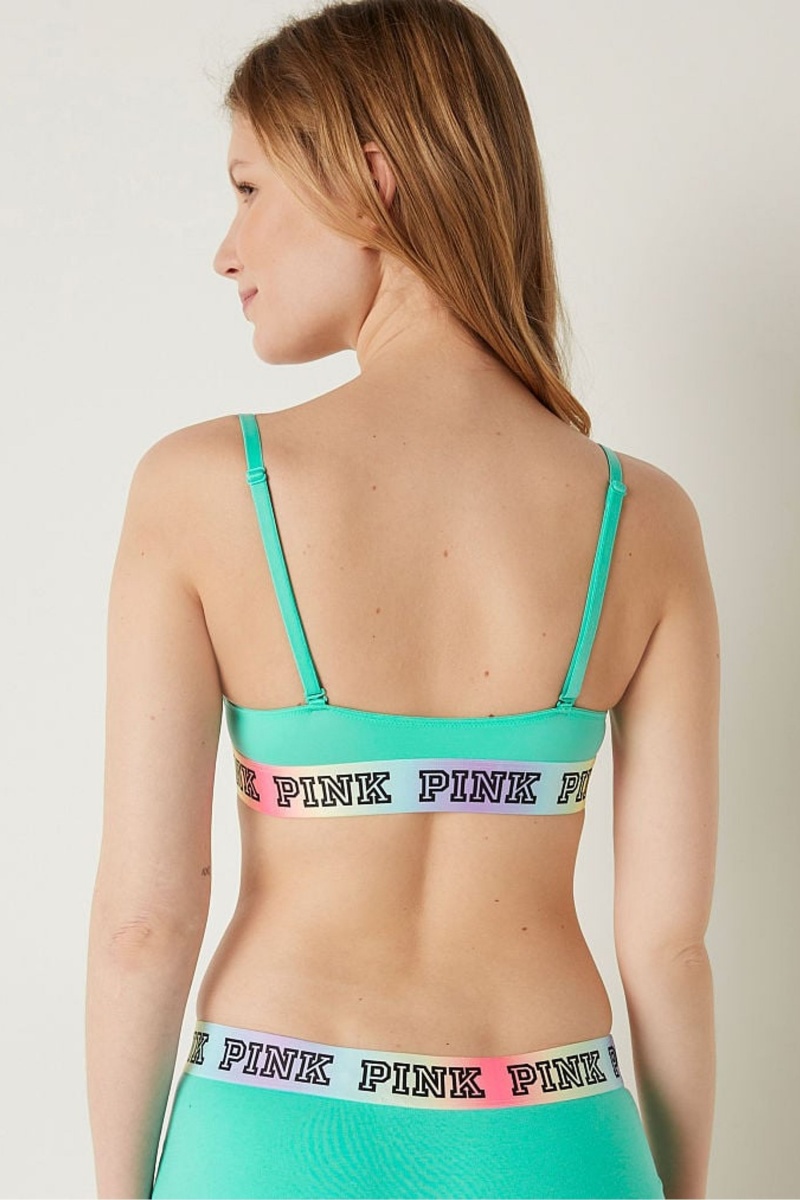 Victoria's Secret Wear Everywhere Front Close T-Shirt Lightly Doublée Demi Bra Teal Ice W/ Rainbow Bb | ZIDM-42371