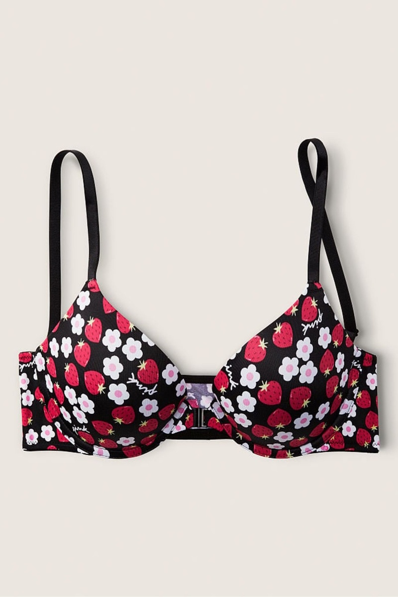 Victoria\'s Secret Wear Everywhere Front Fixation Push Up T-Shirt Bra Noir | SFGU-17384